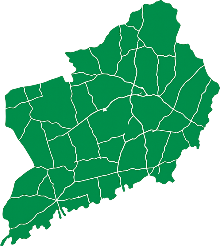 Map of Fairfield County, Connecticut