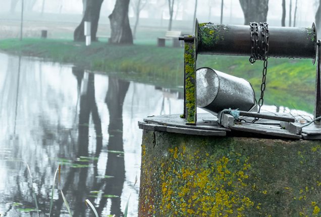 water well at lake